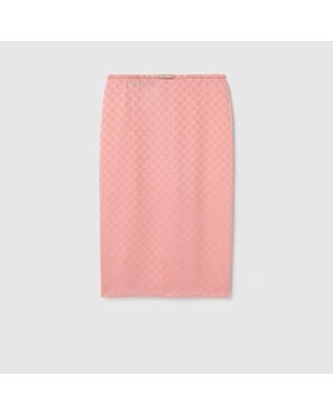 Gucci Gg Silk Jacquard Skirt, Ready-To-Wear - Pink