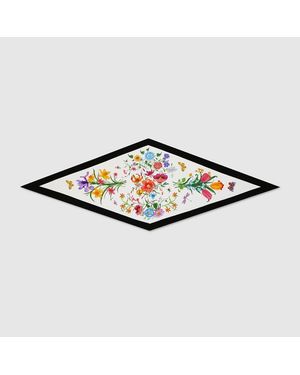 Gucci Pañuelo Con Forma De Rombo De Sarga Estampado - Negro