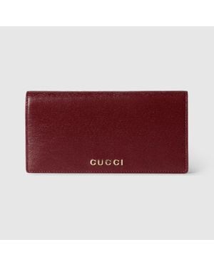 Gucci Continental Wallet With Script - Red