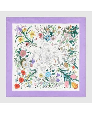 Gucci Pañuelo De Seda Con Estampado - Verde