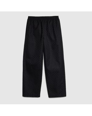 Gucci Gg Cotton Canvas Leisure Trousers - Black