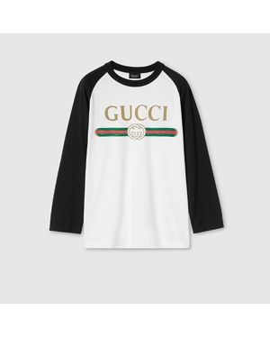 Gucci Silk Blend Jersey T-Shirt With Print - Black