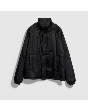 Gucci Nylon Gabardine Zip Jacket With Embroidery - Black