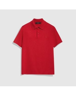 Gucci Knit Silk Cotton Polo Shirt - Red