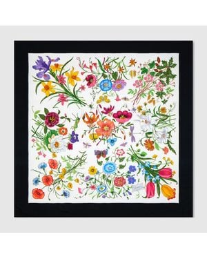 Gucci Chal De Lana Y Seda Estampado - Negro