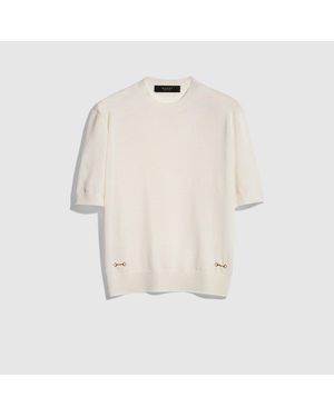 Gucci Fine Wool Top With Horsebit - White