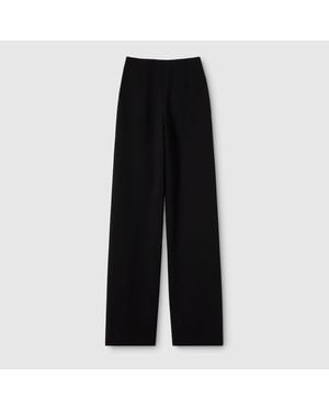 Gucci Wool Wide Leg Trousers - Black