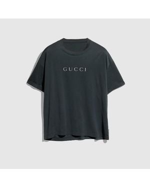 Gucci Cotton T-Shirt With Print - Black