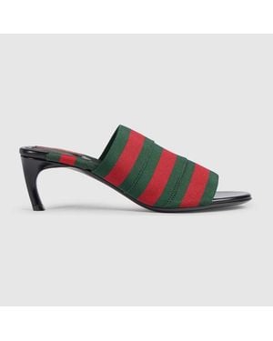 Gucci Mule Sandal With Web, Uk - Red