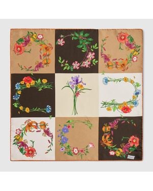 Gucci Bandana Aus Bedrucktem Seidentwill - Grün
