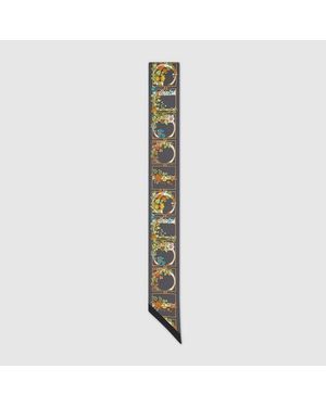 Gucci Band Aus Seidentwill Mit Print - Schwarz