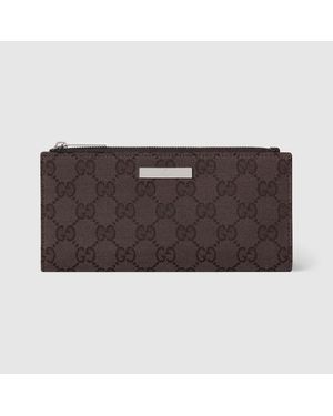 Gucci Längliche Brieftasche Mit Plakette - Braun