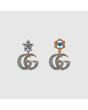 Gucci Gg Marmont Ohrringe Mit Kristallen - Mettallic