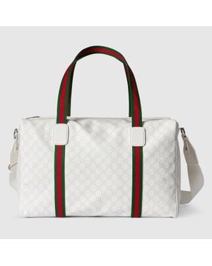 Gucci Mittelgroße Reisetasche Mit Web - Weiß