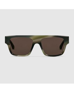 Gucci Rectangular Frame Sunglasses - Brown