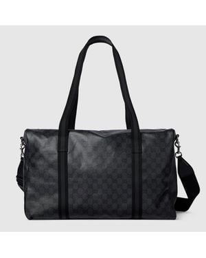 Gucci Medium Duffle Bag With Web - Black