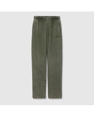 Gucci Pantaloni Da Jogging Ricamati - Verde