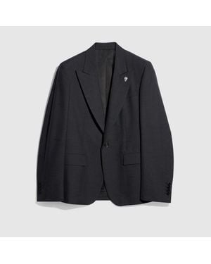 Gucci Einreihiger Blazer Aus Wolle, Größe - Blau