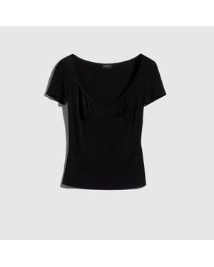 Gucci Viscose Jersey T-Shirt With Metal Tag - Black