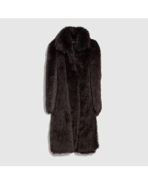 Gucci Long Hair Shearling Coat, Size 44 It, Ready-To-Wear - Black