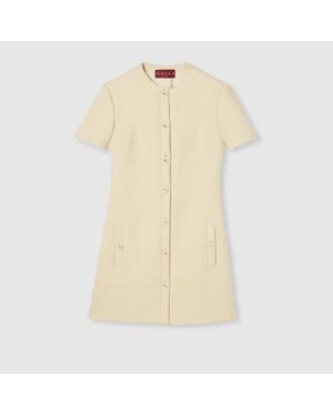 Gucci Robe En Tweed De Laine Texturé, Taille - Neutre