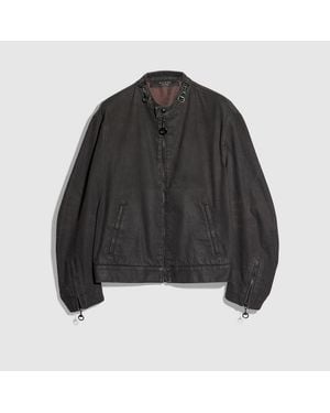 Gucci Cotton Viscose Denim Jacket With Horsebit - Black