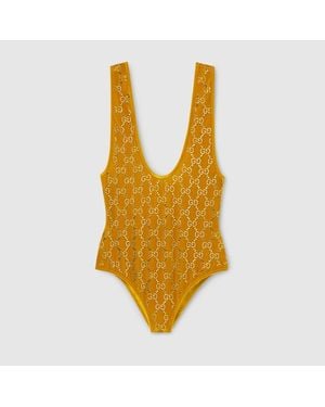 Gucci Body De Chenilla Con Gg Con Cristales, Talla - Amarillo