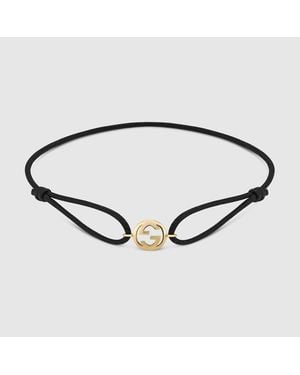 Gucci Bracciale Interlocking Con Ciondolo 18 Carati - Marrone
