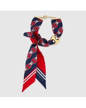 Gucci Marina Chain Halskette Mit Seide - Rot