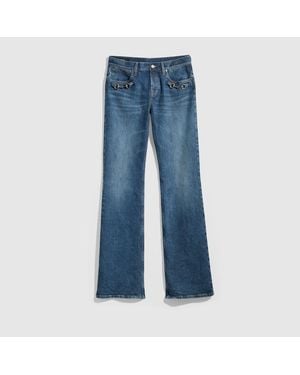 Gucci Denim De Algodón Stretch Con Horsebit, Talla - Azul