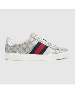 Gucci Ace Herrensneaker Mit Web, Grösse - Grau