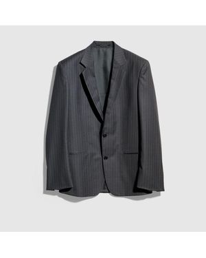 Gucci Pinstripe Wool Jacket - Black
