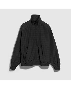 Gucci Prince Of Wales Nylon Zip Jacket, Size 38 It, Ready-To-Wear - Black