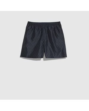 Gucci Printed Polyester Poplin Swim Shorts, Size 58, Ready-To-Wear - Blue