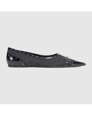 Gucci Herren Spitzschuh-Loafer Mit Nieten, Größe - Blau
