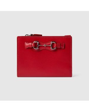 Gucci Small Wallet With Horsebit, Leather - Red