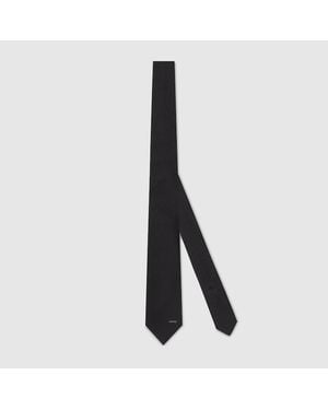 Gucci Horsebit Silk Jacquard Tie - Black