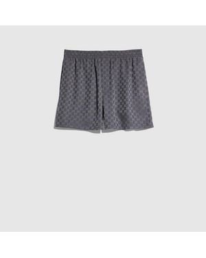 Gucci Gg Silk Jacquard Shorts - Grey