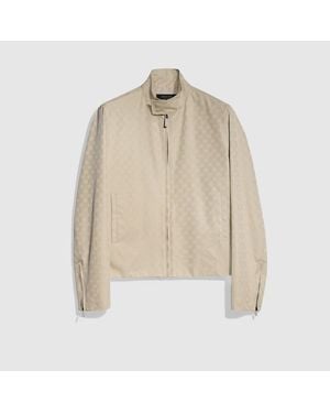 Gucci Gg Cotton Canvas Jacket - Natural