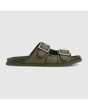 Gucci Sandalia Tipo Chancla Con Hebilla Para Hombre, Talla - Verde