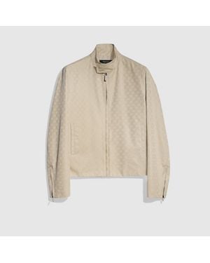 Gucci Gg Cotton Canvas Jacket - Natural