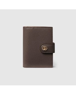 Gucci Zweifarbiges Gg Marmont Kartenetui - Braun