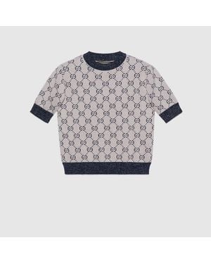 Gucci Gg Lamé Jacquard Top - Grey