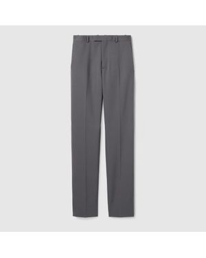 Gucci Pantalon En Satin Et Laine Épaisse, Taille - Gris