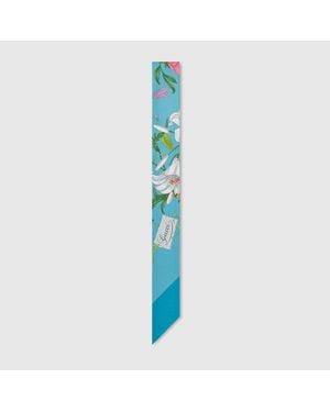 Gucci Band Aus Seidentwill Mit Print - Blau