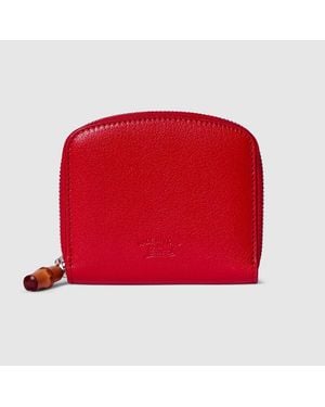 Gucci Small Wallet With Bamboo - Red