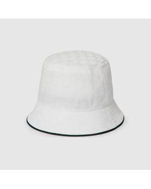 Gucci Gorro Tipo Pescador De Canvas Gg, Talla - Blanco