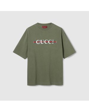 Gucci Heavy Cotton Jersey T-Shirt With Print, Ready-To-Wear - Green