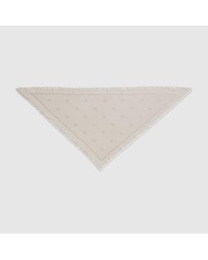 Gucci Double G Silk Wool Shawl, Wool - White