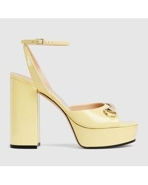 Gucci Horsebit Platform Sandal, Leather - Metallic